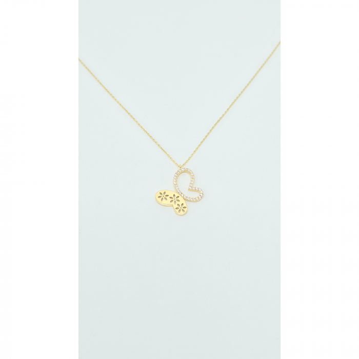 Lant cu Fluture din Aur 14 kt, pietre zirconia , 2,58 gr [4]