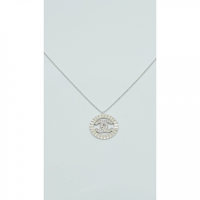 Lanț cu Pandantiv Rotund din Argint 925 cu Cristale Zirconia – 2.87 g, 40-45 cm [4]