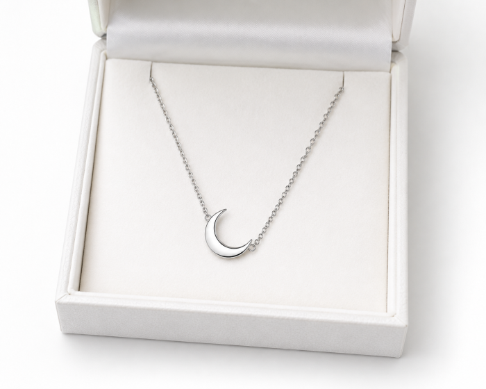 Lanț cu Semilună din Argint 925 cu Cristale Zirconia – 2.07 g, 41-47 cm [3]