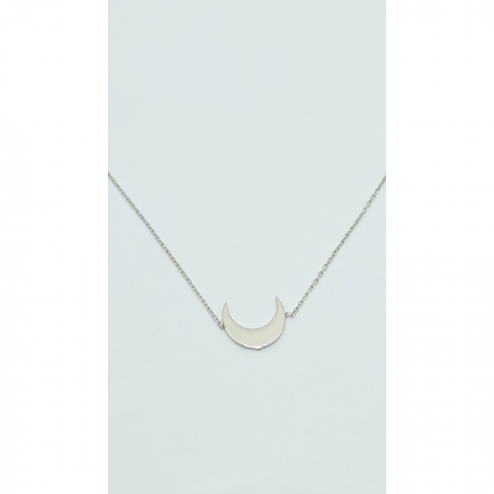 Lanț cu Semilună din Argint 925 cu Cristale Zirconia – 2.01 g, 41-47 cm [4]