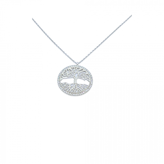 Lanț Copacul Vieții din Argint 925 cu Cristale Zirconia – 3.31 g, 42-47 cm [1]