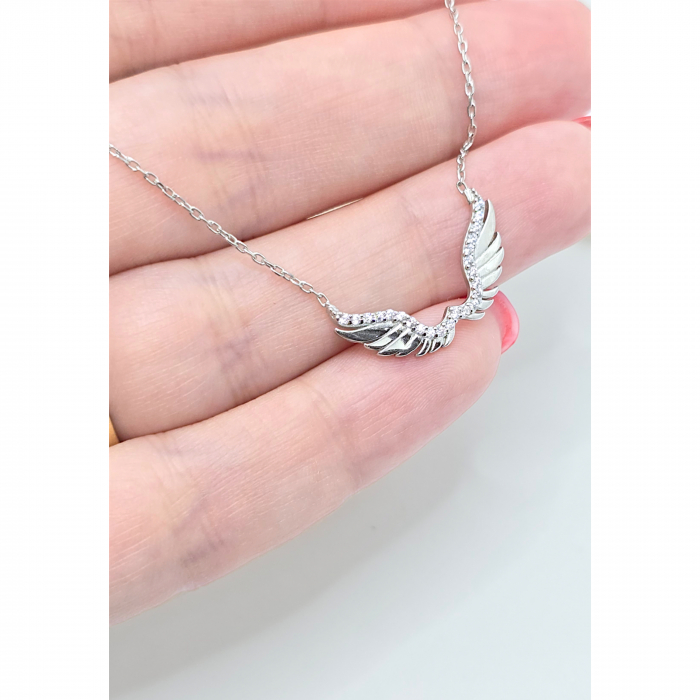 Lanț din Argint 925 cu Aripi și Cristale Zirconia – 2.37 g, 41-47 cm [3]