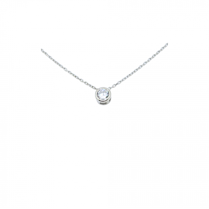 Lanț din Argint 925 cu Pandantiv Piatra Transparentă – 1.78 g, Lungime 45-48 cm [1]