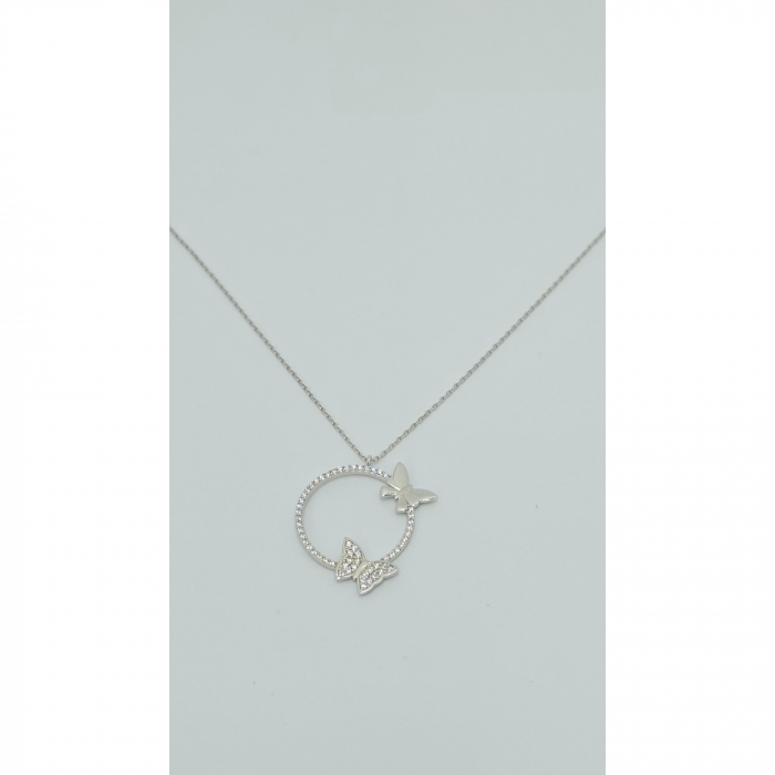 Lanț cu Fluturași din Argint 925 cu Cristale Zirconia – 2.82 g, 42-48 cm [2]