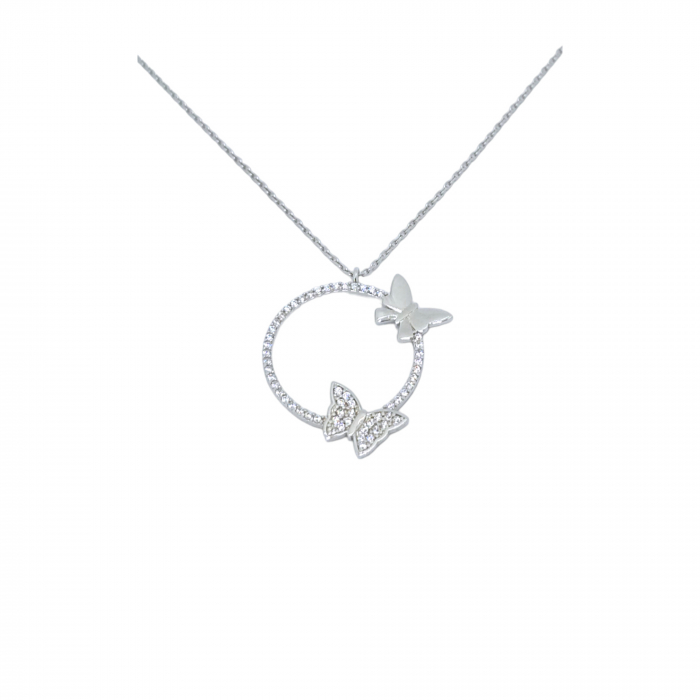 Lanț cu Fluturași din Argint 925 cu Cristale Zirconia – 2.82 g, 42-48 cm [1]