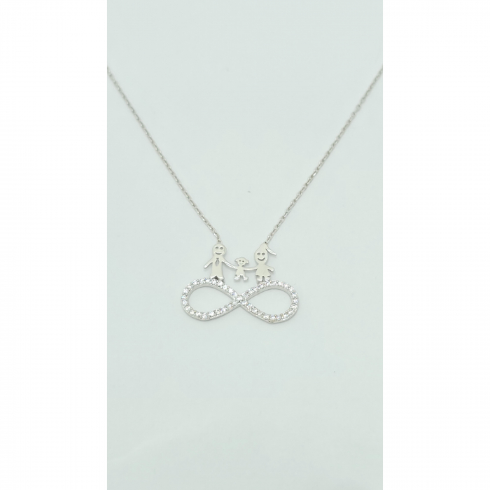 Lanț Familie din Argint 925 cu Cristale Zirconia – 2.44 g, 40-45 cm [2]