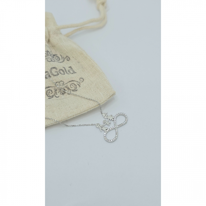 Lanț Familie din Argint 925 cu Cristale Zirconia – 2.44 g, 40-45 cm [4]