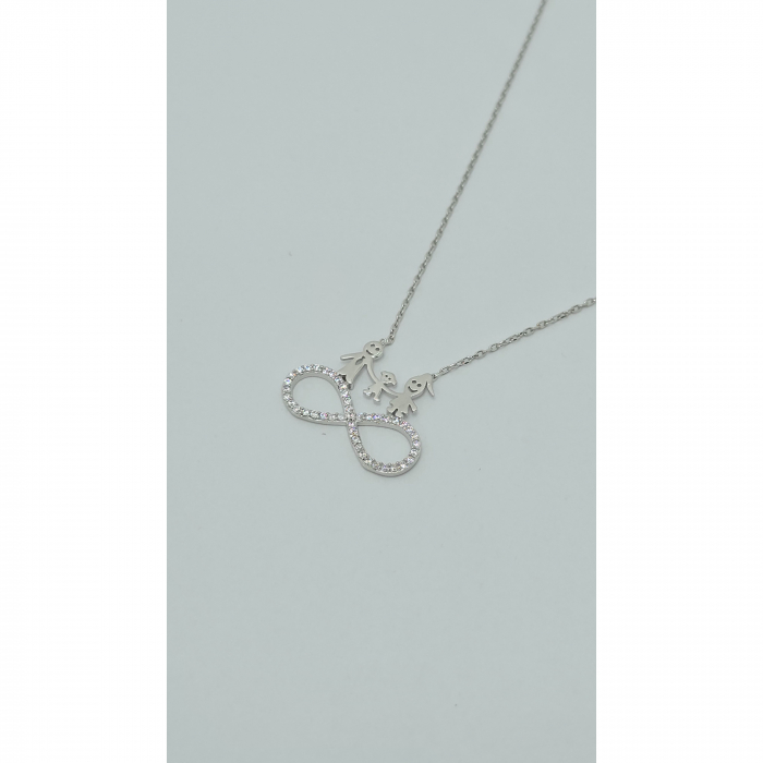 Lanț Familie din Argint 925 cu Cristale Zirconia – 2.44 g, 40-45 cm [5]