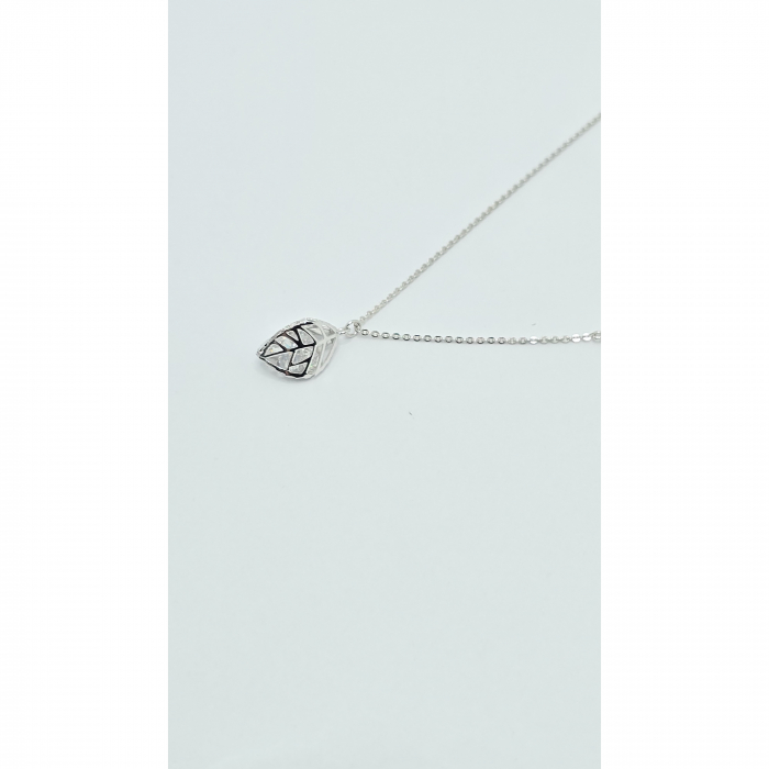 Lanț Frunzuliță 3D cu Cristal din Argint 925 – 1.88 g, 40-43 cm [5]