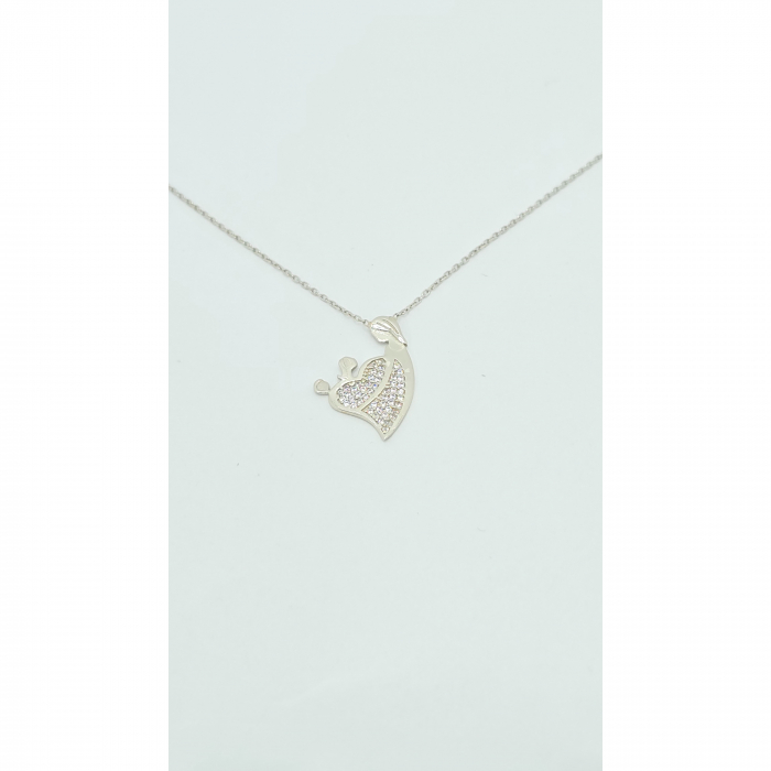 Lanț Mamă cu Fetiță și Băiețel din Argint 925 cu Cristale Zirconia – 2.60 g, 41-46 cm [5]