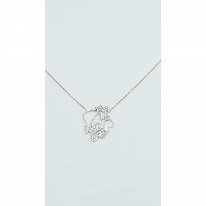 Lanț Mamă și Bebe din Argint 925 cu Cristale Zirconia – 2.84 g, 41-46 cm [4]