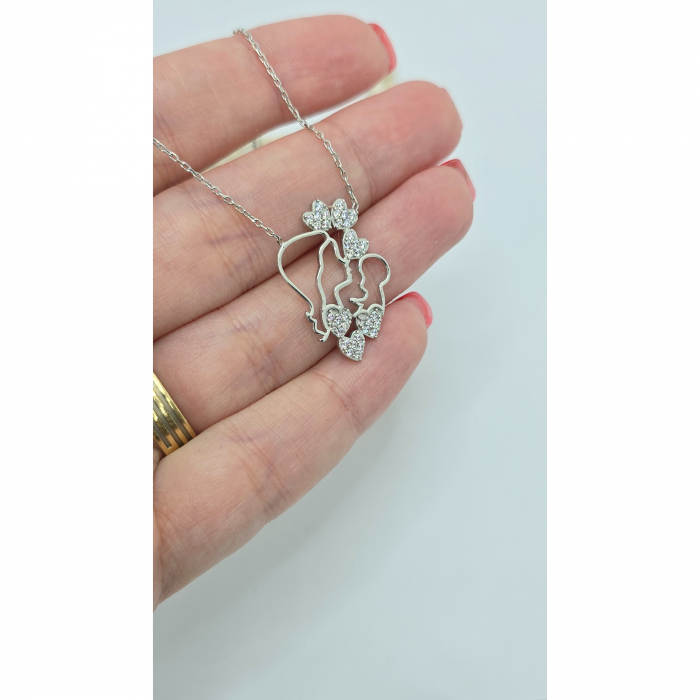 Lanț Mamă și Bebe din Argint 925 cu Cristale Zirconia – 2.84 g, 41-46 cm [3]