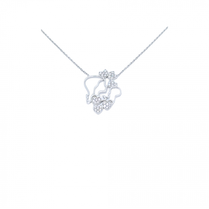 Lanț Mamă și Bebe din Argint 925 cu Cristale Zirconia – 2.84 g, 41-46 cm [1]