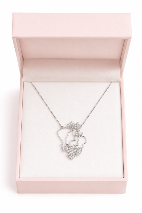 Lanț Mamă și Bebe din Argint 925 cu Cristale Zirconia – 2.84 g, 41-46 cm [2]