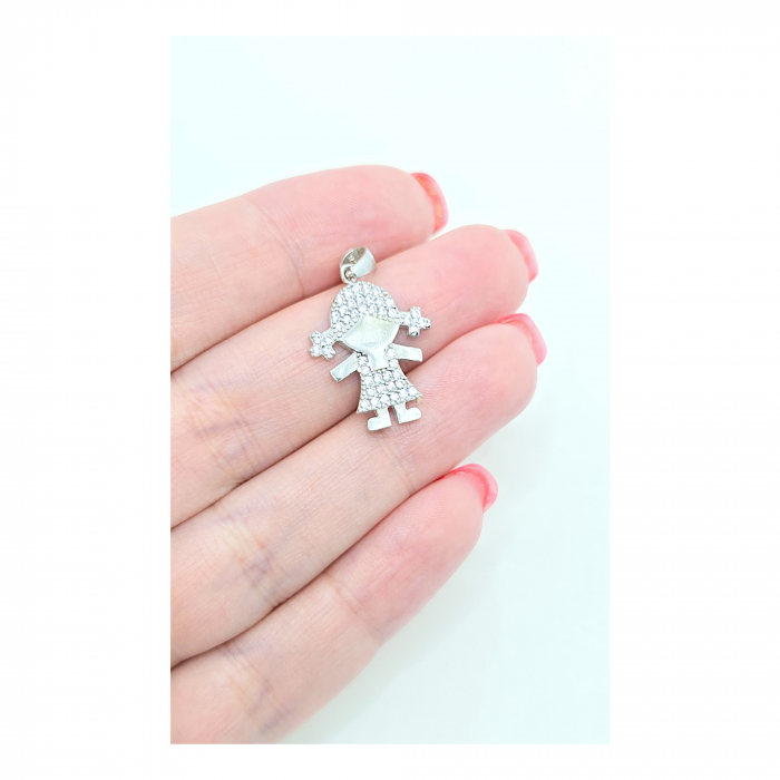 Medalion Fetiță din Argint 925 cu Cristale Zirconia – 1.97 g [2]