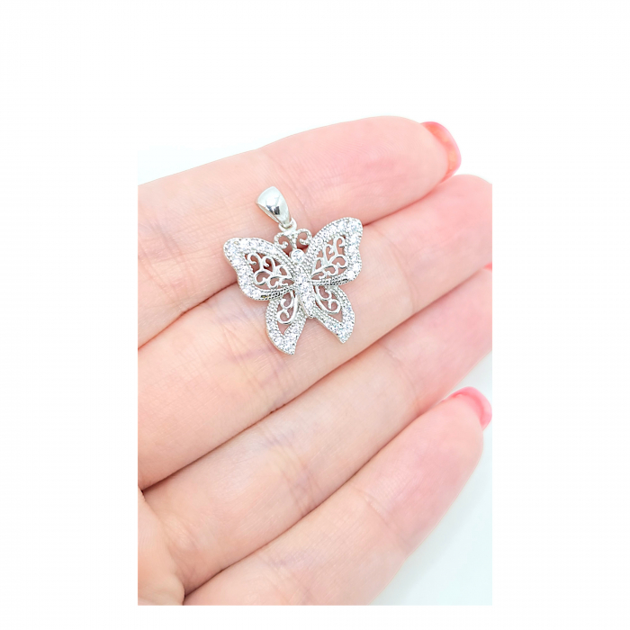 Medalion Fluturaș din Argint 925 cu Cristale Zirconia – 1.97 g [2]