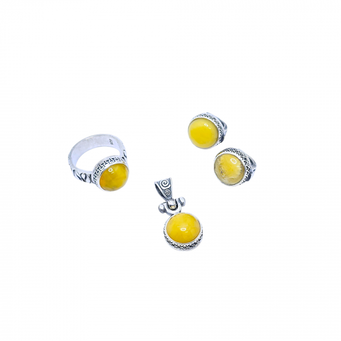 Set Antichizat din Argint 925 cu Piatra Chihlimbar – 17.93 g [1]