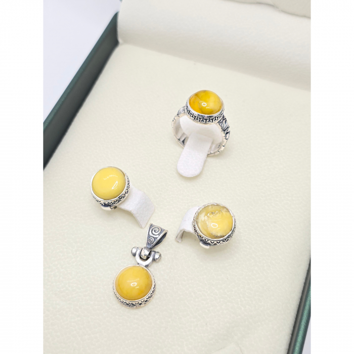 Set Antichizat din Argint 925 cu Piatra Chihlimbar – 17.93 g [2]