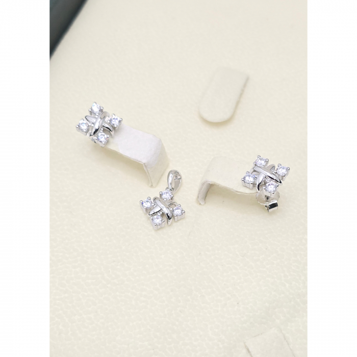 Set cu Formă Pătrată din Argint 925 cu Cristale Zirconia – 4.24 g [5]
