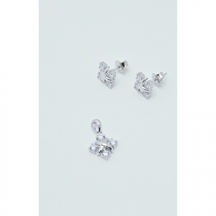 Set cu Formă Pătrată din Argint 925 cu Cristale Zirconia – 4.24 g [2]