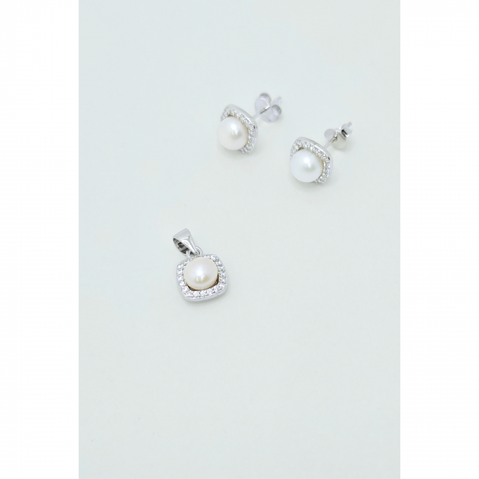 Set Elegant din Argint 925 cu Perle de Cultură și Cristale Zirconia – 3.24 g [2]