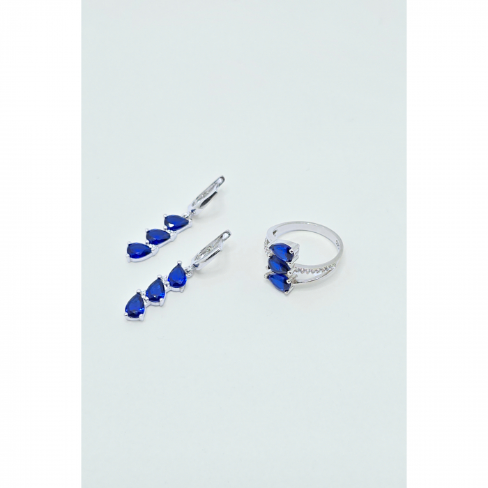 Set Elegant din Argint 925 cu Pietre Zirconia Albastre – 8.03 g [3]