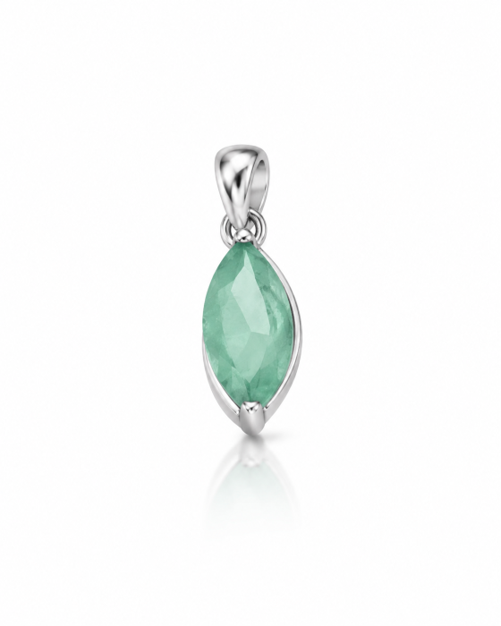 Set Elegant din Argint 925 cu Smarald Verde – Medalion, Inel și Cercei [5]