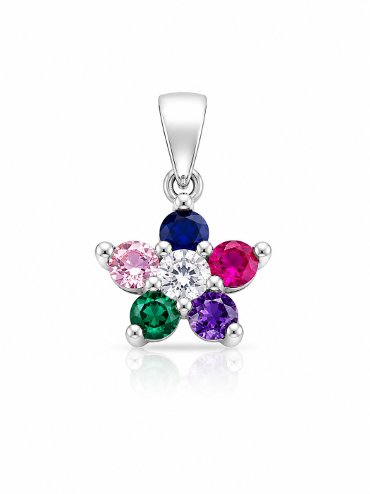 Set Floral Multicolor din Argint 925 – Cercei și Medalion [2]