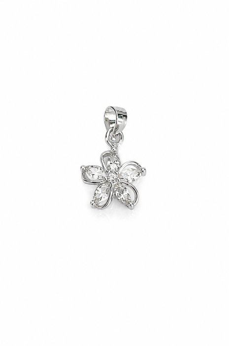 Set Floral din Argint 925 cu Zirconii – Medalion și Cercei [2]