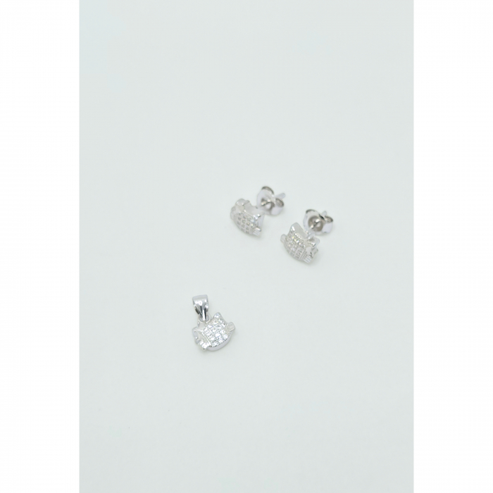 Set Hello Kitty din Argint 925 cu Cristale Transparente – 3.16 g [2]