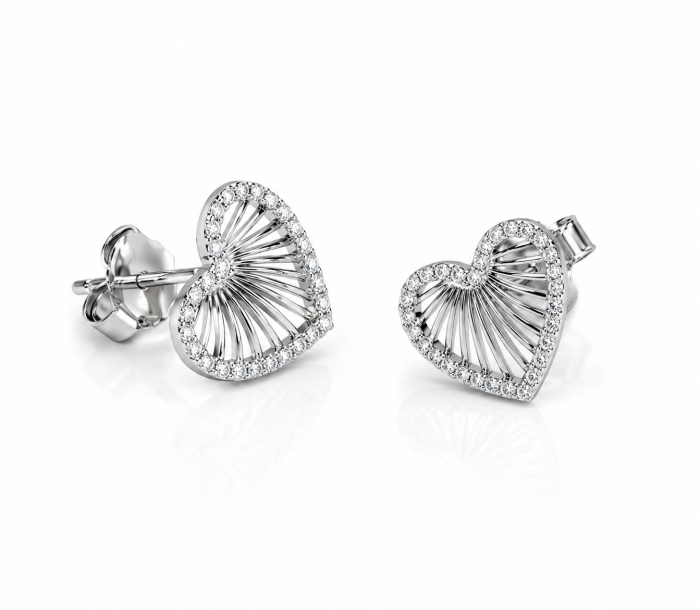 Set Romantic din Argint 925 cu Inimă Strălucitoare – Medalion și Cercei [3]
