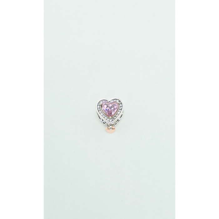 Talisman "Mom" Inimioară cu Piatra Mov din Argint 925 cu Cristale Zirconia – 3.05 g [2]