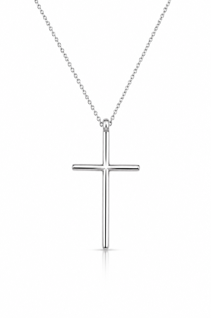 Lantisoare din argint - Colier Cruce Minimalistă din Argint 925 – Lanț Reglabil 40–45 cm