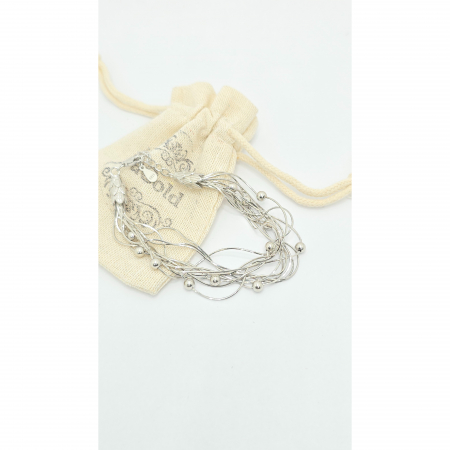 Brățară cu Mai Multe Lanțuri și Biluțe din Argint 925 – 19 cm, 11,09 g [1]