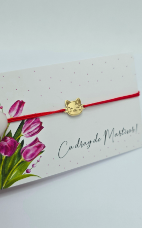 Bratari cu snur - Bratara cu Pisicuta  din Aur 14 kt