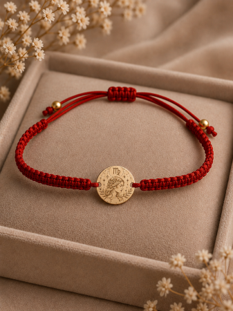 Brățară cu Zodie din Aur 14K, Reglabilă, Personalizabilă [10]