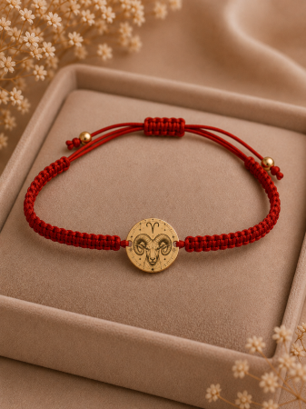 Brățară cu Zodie din Aur 14K, Reglabilă, Personalizabilă [7]