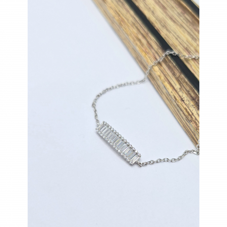 Bratari din argint - Brățară din Argint 925 cu Pietre Zirconia Transparente – 1.80 g, 17 cm