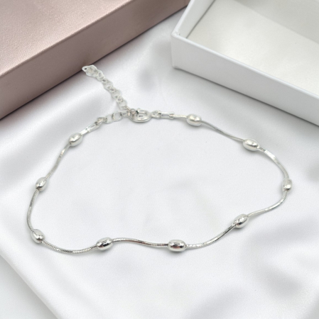 Bratari din argint - Brățară din argint 925 cu biluțe ovale