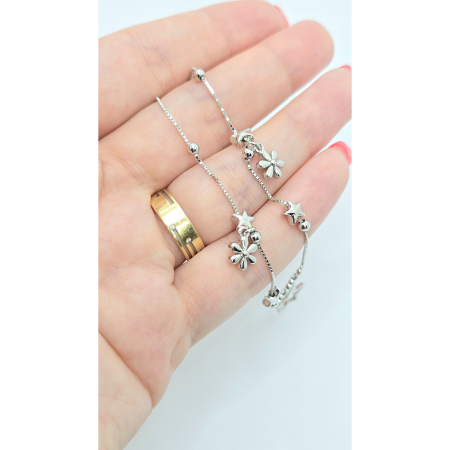 Brățară din Argint 925 cu Elemente Stele și Flori – 5,52 g [2]