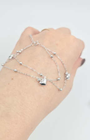 Brățară din argint 925 cu inimioare – model delicat romantic [1]