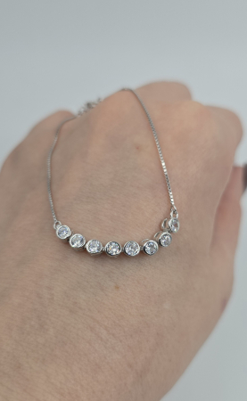 Brățară din argint 925 cu zirconii rotunde – model delicat elegant [1]