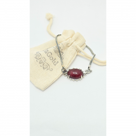 Brățară din Argint 925, Model Antichizat cu Piatră Semiprețioasă Natural Coral – 11,52 g [1]