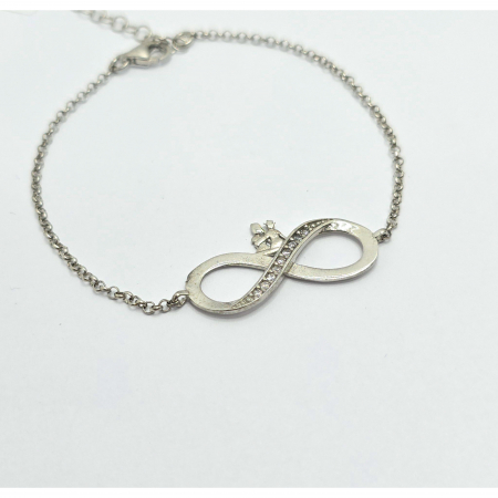 Brățară din Argint cu Element Pătrat și Cristale Zirconia – 2.94 g, 16 cm [2]