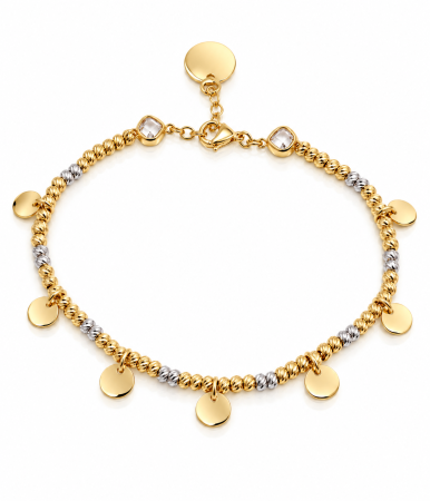 Brățări din aur 14K - Brățară din Aur 14K Bicolor cu 7 Bănuți