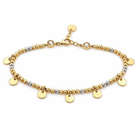 Brățări din aur 14K - Brățară din Aur 14K cu 7 Bănuți Decorativi – Model Delicat și Elegant