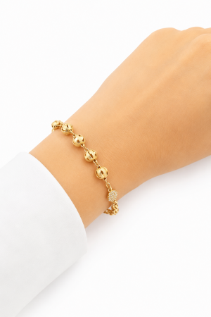 Brățară din Aur 14K cu Biluțe Ornamentale și Pietre Strălucitoare – 19–21 cm [1]