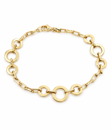 Brățări din aur 14K - Brățară din Aur 14K cu Design Geometric și Cercuri