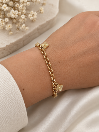 Brățară din Aur 14K cu Flori – Model Elegant și Delicat [1]