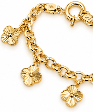 Brățară din Aur 14K cu Flori – Model Elegant și Delicat [2]